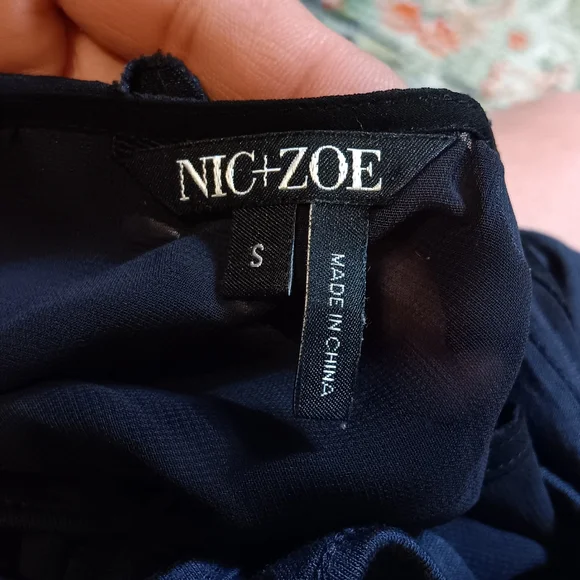 NIC+ZOE Elegant Navy Textured Midi Dress - Picture 5 of 5